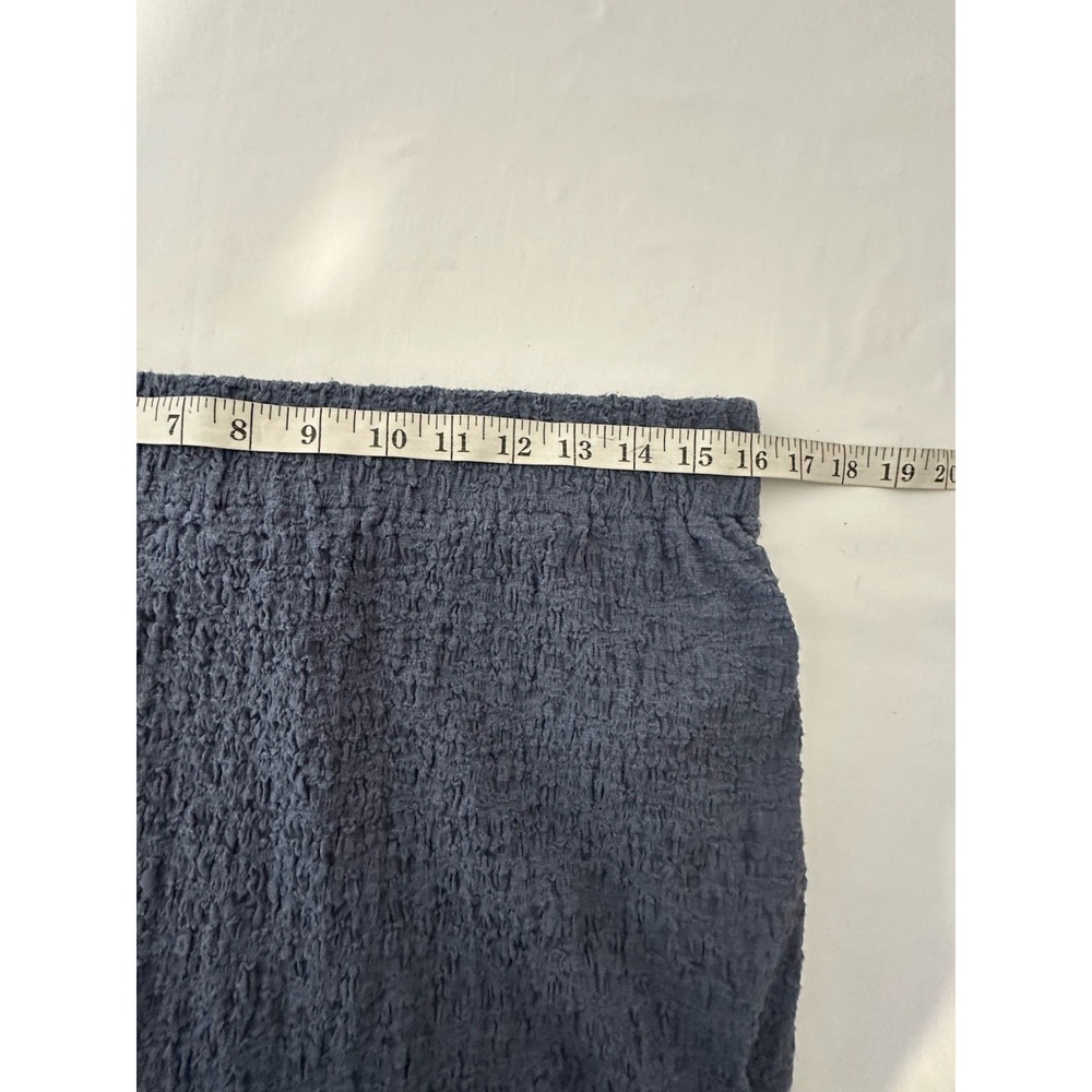 New Vince Jade Nubby‎ Knit Midi Skirt Blue Straight Pull On 32 X31 - Picture 6 of 7
